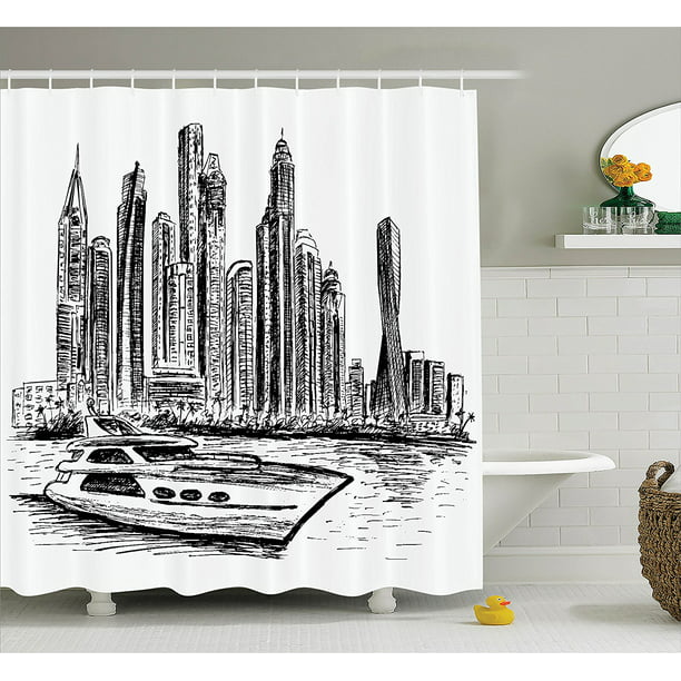 Details about   African Shower Curtain Tiger Striped in City Print for Bathroom